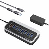 SETMSPACE usbハブ 3.0 8ポート 5Gbps 高速転送 usb3.0 type-a 増設 ケーブル50CM(7USB A+1USB A充電口)