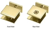 CRL Polished Brass thru-glass Square Corneredシェルフクランプ