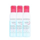 【正規品】ビオデルマ（Bioderma）サンシビオ エイチツーオー アイ 125ｍL 3本セット感肌用 ポイントメイククレンジング（ポイントメイク落とし マスカラリムーバー ティントリップリムーバー クレンジングウォーター 敏感肌用 無香料 無着色 エチルアルコール無添加 オイル無添加 パラベンフリー 弱酸性）