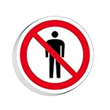 立入禁止 高耐候性ステッカー 円形 90X90mm ５枚組