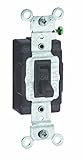 Leviton 54501-2 15 Amp, 120/277 Volt, Toggle Framed Single-Pole AC Quiet Switch, Commercial Grade, G