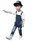 (チェリーレッド) CherryRed 子供 ベビー キッズ 女の子 男の子 ロンパース ロングパンツ デニムジーンズ サロペット オールインワン 110 ブルー