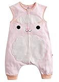 (ビグッド)Bigood ベビーパジャマ 赤ちゃん寝袋 新生児 着ぐるみ ベビー スリーパー ブランケット お出かけ用品 春秋用 出産祝い プレゼント（ライトピンクG・S）