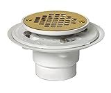 Oatey 42404 Pvc Drain With Polished Brass Strainer forタイルシャワーBases、PVD仕上げ、2インチまたは3-inch