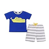 Famukaベビーコットンマンガ服セット（ブルー　５歳）