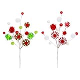 ペパーミントPick with pom-poms : 7 x 10.5インチ、2のセットアソートカラー