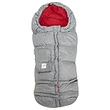 7 A.M. Enfant Blanket 212 Evolution Footmuff-Heather Grey with Red Fleece Lining by 7A.M. Enfant