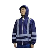 不織布製 反射材付ジャンパー (フード付き) AZ WORK 1103 紺 (L)