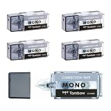 トンボ鉛筆 修正テープ 5mm MONO モノ ポケット (モノ消しデザインの修正テープ) 使い切りタイプ ブラック 5個 4m CT-CM5C10-5P