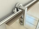 DIYHD Sliver色イタリアスタイル木製スライドバーンドアHangスライドトラックハードウェア 6ft-single door kit RSP806FT