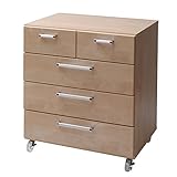 日本製(大川家具) クローゼット収納4段チェスト幅73高さ86キャスター付ナチュラル  um0109 代引不可