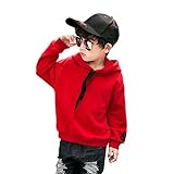 [FERE8890] ボーイズ パーカー 子供服 数字 春秋用 プルオーバー 男の子 お洒落 フード付き クール プレゼント 子供の日 レッド 身長143～152cm