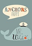 Oopsy Daisy Fine Art for Kids Anchors Away Mr。Whaleキャンバス壁アートby Amy Blay 10 x 14" NB21814