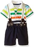 The Children's Place Baby Stripe Suspender Set Simply White 9-12 Months [並行輸入品]