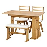 ダイニング テーブルとチェア2脚とベンチ  4点セット ウィング ナチュラル 10600-10601x2-10602