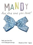 MANDY ベビー ヘアクリップ Baby Bows Light Blue with White Dot