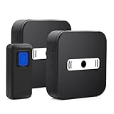 MUTANG ワイヤレスドアベル防水壁のプラグインコードレスドアチャイムキット1000フィートの範囲電気ドアベル調節可能なボリュームLEDフラッシュ