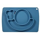 Snail Silicone Baby Placemat - Square - Blue [並行輸入品]