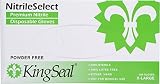 KingSeal NitrileSelect Powder-Free Premium White Nitrile Disposable Gloves Size X-Large 4 boxes of 2