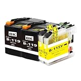 LC119/115 ブラザーbrother用互換インクカートリッジLC119BKブラック2本 LC115Yイエロー2本 合計4本 対応機種：MFC-J6975CDW MFC-J6973CDW MFC-J6970CDW MFC-J6770CDW MFC-J6573CDW MFC-J6570CDW