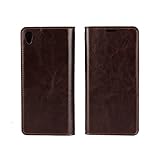 Golikef Sony Xperia XA ケース カバー バンパー 手帳型 高級 本革 レザー 色鮮やか レトロ な book case 型 柔らかいシリコンTPUラバーカバー スタンド機能 カー