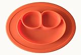 防水シリコン　吸盤付き　強い吸着力　 　遊び食べ 離乳食 ベビー食器　ランチ皿　お食事マット　赤ちゃんミニマット　子供食器　ベビー用品. (オレンジ)