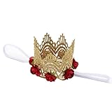 Tonsee ベビー ガールズ ヘッドバンド 可愛い フラワー クラウン ヘアバンド ストレッチ 髪飾り (レッド)