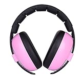 hjuns-Wu 3色 防音イヤーマフ 遮音値27dB プロテクター フリーサイズ　折りたたみ型 大人・子供兼用 自閉症 聴覚過敏 騒音対策　聴覚保護 勉強等様々な用途に ピンク