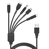 5 in 1 USB 充電ケーブル ニンテンドー New 3DS(XL/LL), 3DS(XL/LL), 2DS, DSi(XL/LL), GBA SP, Wii U, PSP 1000/2000/3000に対応充電ケーブル 1.2m NIJIAKIN 初代DS用USBケーブル