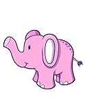 Wallmonkeys wm183373キュートベビーピンクElephant – 1ピールとスティック壁デカール 18"H x 14"W - Small GEN-10930-18