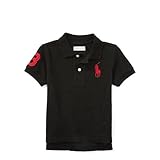 ポロラルフローレン ビッグポニー 半袖ポロシャツ ブラック&レッド (男の子12～24か月用) 24M [並行輸入品]
