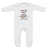 (フロソ) FLOSO 赤ちゃん・ベビー用 I Love My Aunty This Much(このぐらいおばちゃんが好き)プリント 長袖ロンパース ボディースーツ オールインワン スリープスーツ (