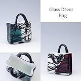 ガラスデコ バッグ 　花瓶　フラワースタンド (レッド)