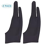 Tablet Drawing Glove Artist Glove with Two Fingers for Drawing Tablet Anti-fouling 2 Pack Size M [並行
