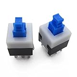 Goliton®　50X　 6ピン　スクエア　8mmx8mm　新製品　DPDT　ボタンスイッチ　　　ブルー