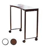 Rカット ネイルテーブル Ⅱ 全2色 ブラウン [ ネイルデスク スリムデスク ミニテーブル サイドテーブル キャスター付き 平机 作業台 ネイル デスク テーブル 机 ネイルサロン ジェルネイル ]