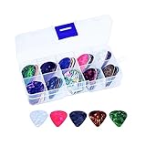 サムコス 30枚セット ギターピック 厚み0.71mm 収納ケース付き ピック ミディアム ピック ギター ギターぴっく 初心者 携帯に便利 練習用 カラフル ティアドロップ