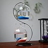 サスペンション ガラス球金魚鉢水耕栽培植物ホブ鉄形マイクロ風景サスペンションハートガーデンの装飾ラック 2 円筒