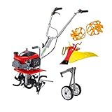 ホンダ耕運機 プチな イエロー培土器+タイヤ+スパイラルローター450セット[メンテナンス3点セット付き]