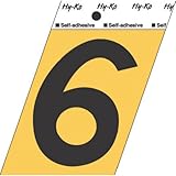 hy-ko gg-25 / 6 # 6自己粘着アルミ番号、3.5インチ、ブラック/ゴールド