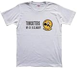 ZT11 アメリカ軍 スコードロン Tシャツ VF-31 トムキャッターズ US.NAVY (L, ホワイト)