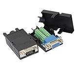 CERRXIAN DB15 3 + 9 D-SUB VGAメス3行15ピンコネクタアダプター付きナット端子台ブレークアウトボード無料溶接（2パック）