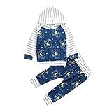 杜屋トヤ　赤ちゃん、フード付き、星、月、ストライプ　２点セット　かこいいデザイン　ガールズ　ボーイズ　女の子 男の子 通用　ネイビー70,80,90,100