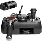 Selfun タンピングステーション、コーヒータンパーホルダー,滑り止め底部付きタンパー ホルダー ステーション | コーヒータンパー、ディストリビューター、ポルタフィルター用コーヒーマシンアクセサリ (A)