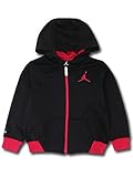 (Jordan)ジョーダン リトルキッズ Jordan Zip-Up Hoodie ジョーダン パーカー (黒赤, 4(3～4歳頃)) [並行輸入品]