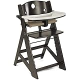 Espresso, Wooden Baby Highchair with Adjustable Foot & Seat Plate by Keekaroo