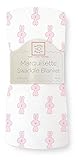 SwaddleDesigns Marquisette Swaddling Blanket Premium Cotton Muslin Pastel Pink Little Bunnie [並行輸入品]