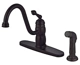 8 "シングルハンドルキッチンデッキ蛇口、オイルはブロンズ仕上げ、無水式 – by Plumb USA