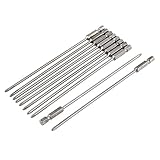 uxcell　 ねじ回し　ビット　10個入り　PH1　3mm　マグネット　修理部品　シルバーグレー