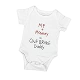 ベビーガールズ服装、buedvo Me + Mommy = One Broke Daddyプリントロンパースボディースーツジャンプスーツ カラー: ホワイト